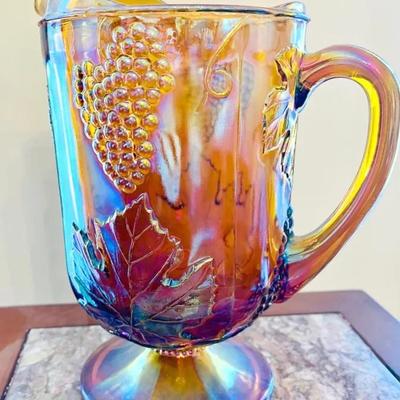Marigold Carnival Glass Pitcher
