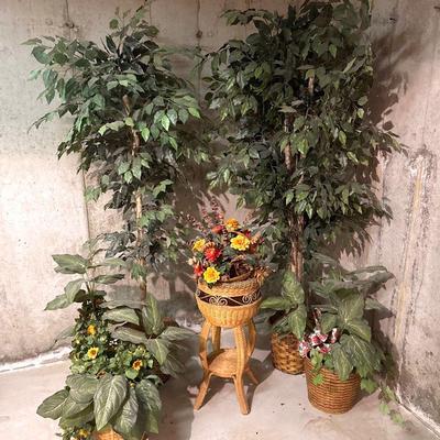 (5) Faux Plants Feat - (2) Faux Trees 