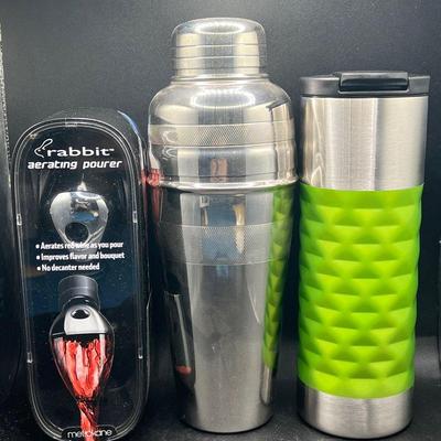 (3) Shaker, Wine Aerator & Tumbler, New or Like New