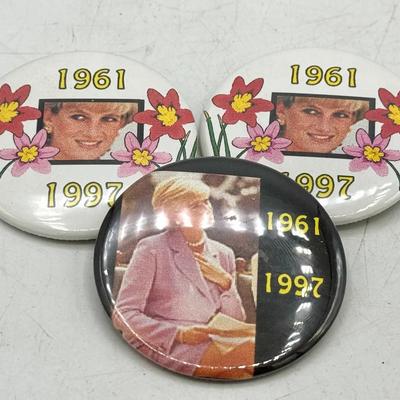 (3) Princess Diana Pins