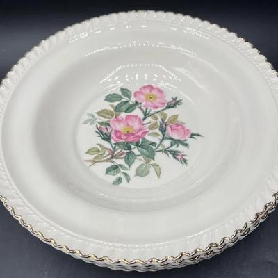 (4) 22KT Gold Trimmed Porcelain Plates by The Harker Pottery Co. 