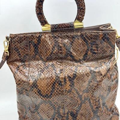 Bob Mackie Snakeskin Handbag with Round Handles