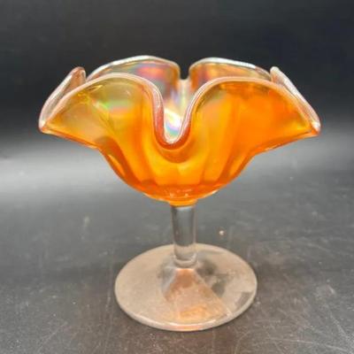 Marigold Rainbow Carnival Glass