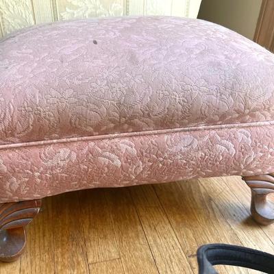 Pink Upholstered Footrest