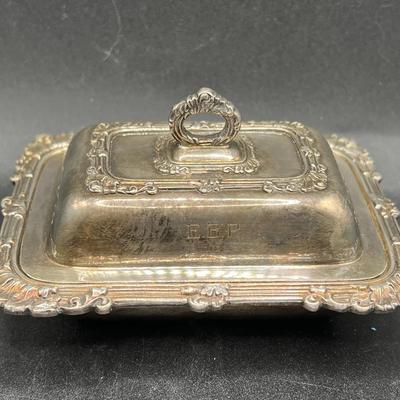 Regency Style Silverplated Mustard Dish with Menorah Hallmark