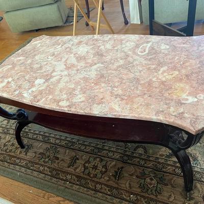 Pink Marble Top Coffee Table