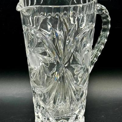Pinwheel By Crystal Clear Industries Pressed Glass Pitcher