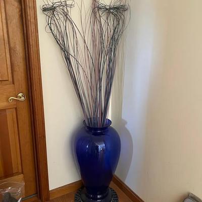 28” Cobalt Blue Glass Vase