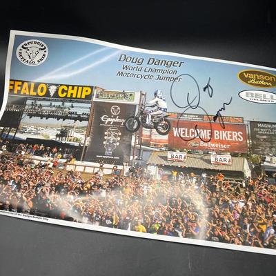 18” Doug Danger World Champion Motorcycle Jumper Poster, Signed