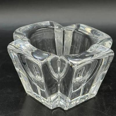 Orrefors Sweden Crystal Votive Candle Holder Signed And With Sticker