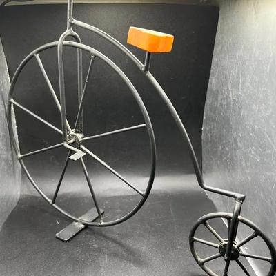 11.5” Penny-Farthing Decorative Old Fashioned Bicycle — Metal & Wood