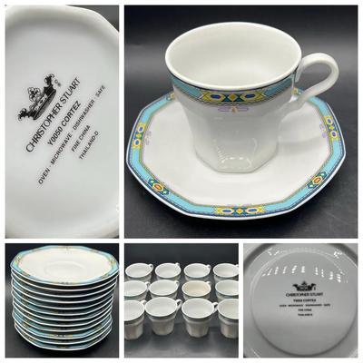 (12) Teacups & Saucers — Christopher Stuart Y0050 Cortez