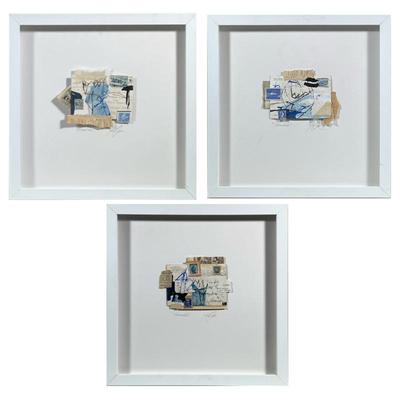 (3pc) Mixed Media Abstract Contemporary Wall Art
