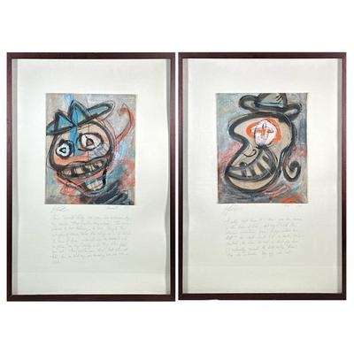 (2pc) Abstract Mixed Media Portraits
