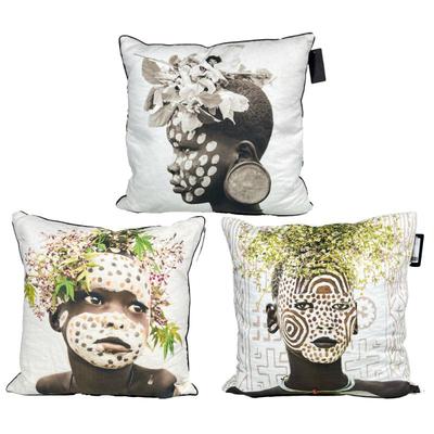 (3pc) Photo Imposed Pillows Of Tribal Children
