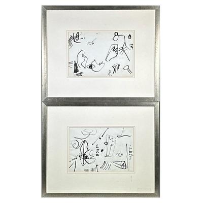 (2pc) Jacques Nestle Oil on Paper
