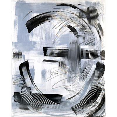 Abstract Gray, Black And White Giclee On Canvas
