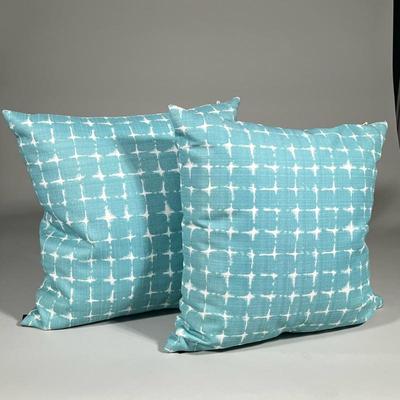 (2pc) Matching Aqua Geometric Throw Pillows
