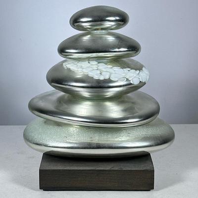 MIRRORED GLASS CAIRN SCULPTURE
