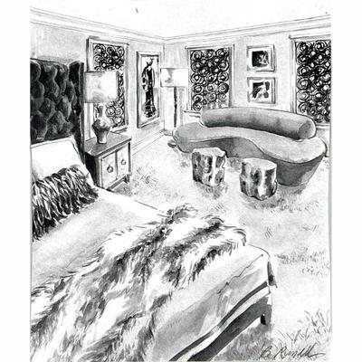 BEDROOM CHARCOAL DRAWING
