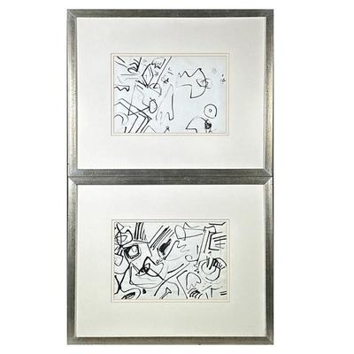 (2pc) Jacques Nestle Oil on Paper

