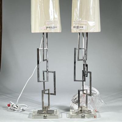 Pair Visual Comfort "Buffet" Geometric Table Lamps
