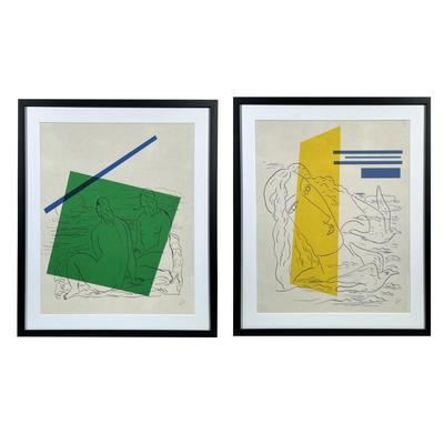 (2pc) Contemporary Line Drawings
