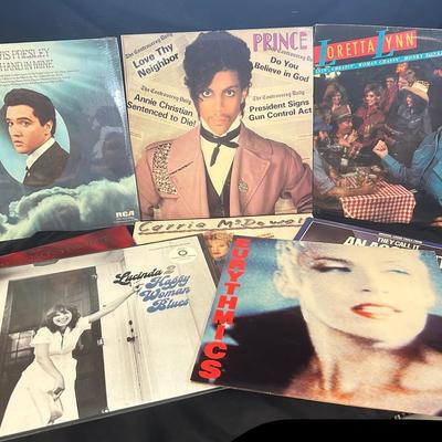 Prince, Elvis Presley, Loretta Lynn, & More 80's Power House Hair Bands Vinyl Records