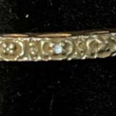14K Yellow Gold Textured Band Ring — Size 5.5 (Stamped 14K), 1.60 g
