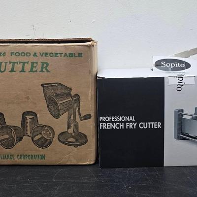 Vintage Stainless Steel Super Deluxe Food & Vegetable Cutter, SOPITO Professional French Fry Cutter