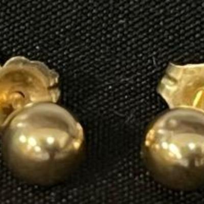 14k Yellow Gold Stud Earrings With 14k Backings