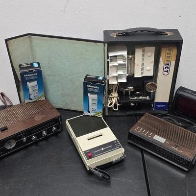 Vintage Electronics: YORK & EMERSON Clock Radios, GE Cartridge Recorder, AC GILBERT Microscope Kit +