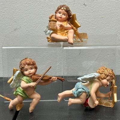 (3) The Danbury Mint Little Angels Cherub Ornaments 