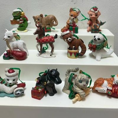 (12) The Danbury Mint Baby Animal Ornaments 