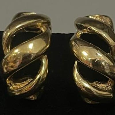 Christian Dior Gold Toned Clip On Earrings 