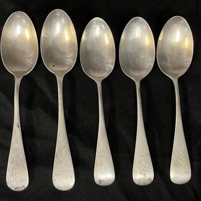 Set #2 of 5 Sterling Silver Spoons – Classic Simplicity
