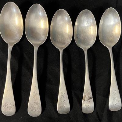 Set #1 Of 5 Sterling Silver Spoons 