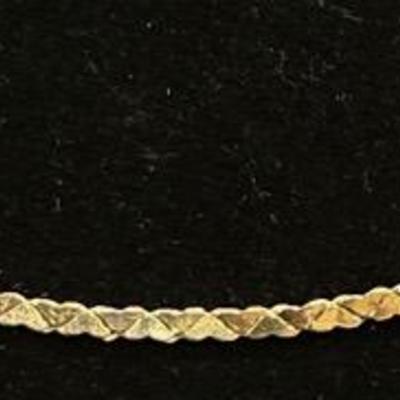 14k Yellow Gold Heart Herringbone Bracelet 
