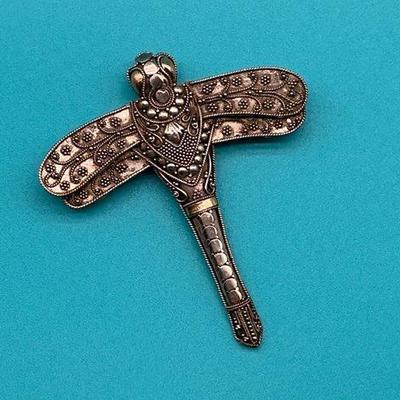 Sterling Dragonfly Brooch