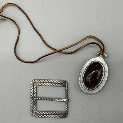 1970's Necklace, Belt Buckle