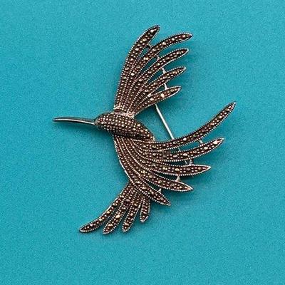 Sterling Hummingbird Brooch