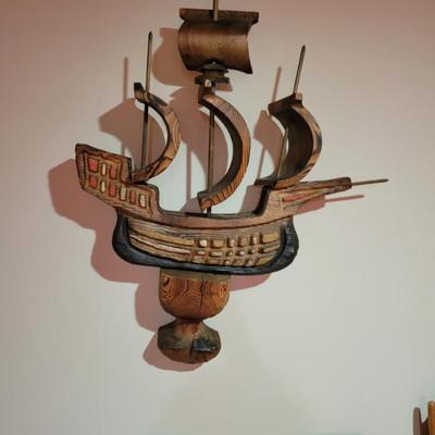 Sale Photo Thumbnail #39: Stunning Wooden Ship wall sculpture