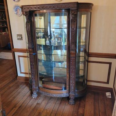 Sale Photo Thumbnail #2: Rounded Glass Display Cabinet with Key