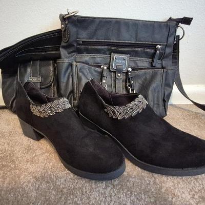 Rosetti Black Purses And Pair Of Size 8 Shoes