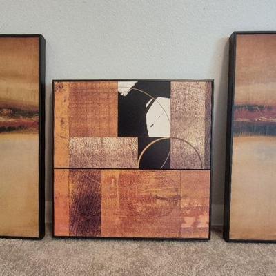3 Abstract Wall Decor 
