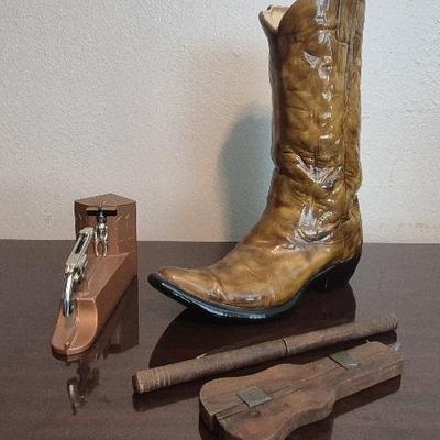 Vintage Wild West Bank 1950's and Decorative Cowboy Boot and More 