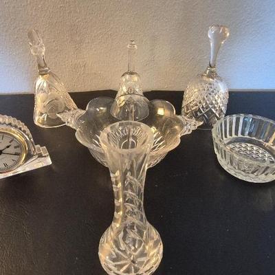 Crystal Divided Dish  3 Glass Bells & More