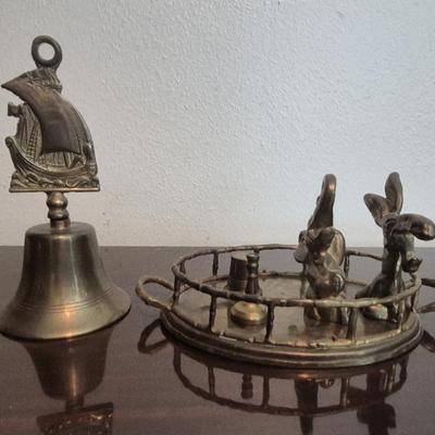 Vintage Brass Donkey and Elephant Bottle Openers Brass Bell & More 
