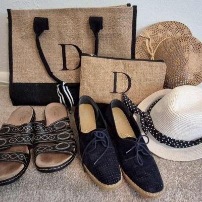 Bag With D Monogram, Hats, And Shoe Size 8 Assortment