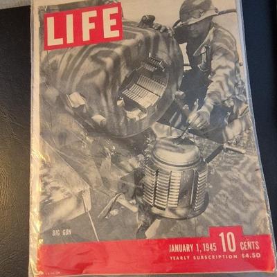 Vintage Life Magazine Dated January 1, 1945. In Plastic & Bagi